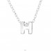 "H" Letter - 925 Sterling Silver Necklace Without Stones A4S24302