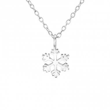 Schneeflocke - 925er Silber Halskette ohne Steine A4S29888