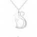Cat - 925 Sterling Silver Necklace without stones A4S30877