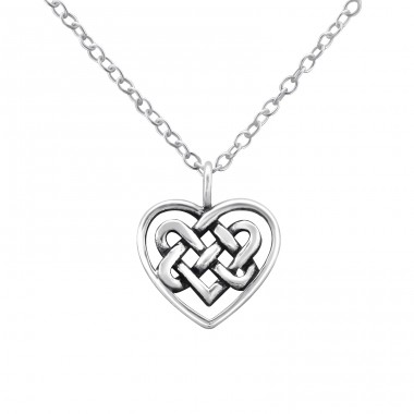 Celtic Heart - 925 Sterling Silver Necklace without stones A4S32421