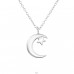 Moon And Star - 925 Sterling Silver Necklace without stones A4S34038