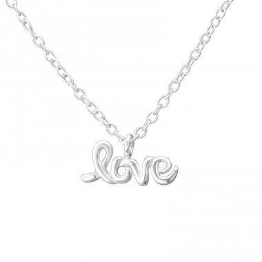 'love' - Striebro 925 Náhrdelníky bez kameňov A4S35189