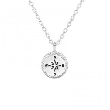 Compass - 925 Sterling Silver Necklace without stones A4S37189