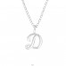 "D" Letter - 925 Sterling Silver Necklace Without Stones A4S39788
