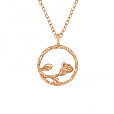 Rosegold Rózsa - 925 Ezüst Kő Nélküli Nyakláncok A4S40947