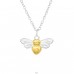 Bee with golden body - 925 Sterling Silver Necklace Without Stones A4S42024