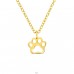 Golden Paw Print - 925 Sterling Silver Necklace Without Stones A4S42122