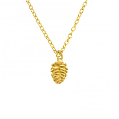Pine Cone gold plated - 925 Sterling Silver Necklace Without Stones A4S42166