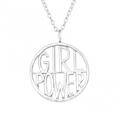 Dievčenská Sila "Girl Power" - Šperkové Striebro 925 Náhrdelníky Bez Kameňov A4S43319