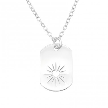 Shining Heart - 925 Sterling Silver Necklace without stones A4S43376