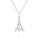 Eiffel Tower in Paris - 925 Sterling Silver Necklace Without Stones A4S43496