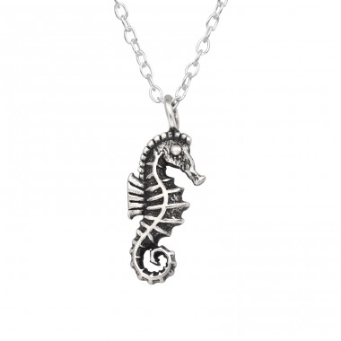 Seahorse oxidised - 925 Sterling Silver Necklace Without Stones A4S43504