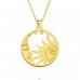 Golden Sun & Moon Laser cut - 925 Sterling Silver Necklace Without Stones A4S43744