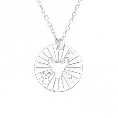 Taurus Zodiac Sign - 925 Sterling Silver Necklace without stones A4S43935