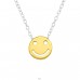 Golden Smiley emoji on silver chain - 925 Sterling Silver Necklace Without Stones A4S44142