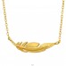 Golden Feather inline - 925 Sterling Silver Necklace Without Stones A4S44188