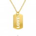"LOVE" na pozlátenej platničke - Šperkové Striebro 925 Náhrdelníky Bez Kameňov A4S44255
