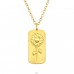 Golden Sunflower on plate - 925 Sterling Silver Necklace Without Stones A4S44533