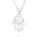 Hamsa so symbol mieru - Šperkové Striebro 925 Náhrdelníky Bez Kameňov A4S44538