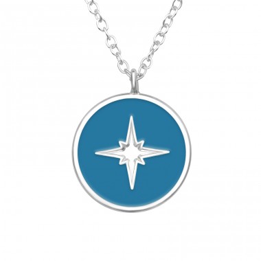 Northern Star in blue - 925 Sterling Silver Necklaces With Silver Chains A4S44777