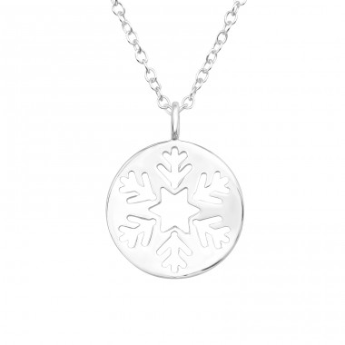 Snowflake - 925 Sterling Silver Necklace without stones A4S44866