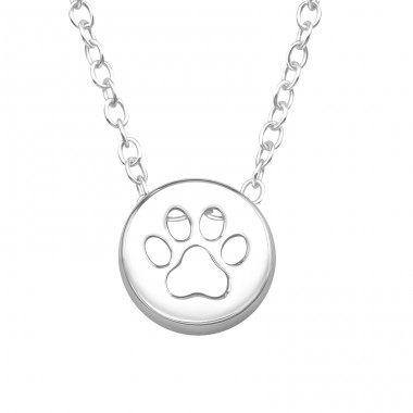 Paw Print - 925 Sterling Silver Necklace without stones A4S44871