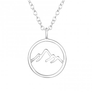Mountain peak - 925 Sterling Silver Necklace Without Stones A4S44949