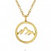 Mountain symbol gold plated - 925 Sterling Silver Necklace Without Stones A4S44950