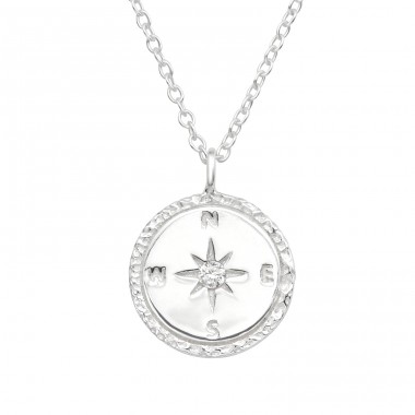Compass - 925 Sterling Silver Necklace without stones A4S45062