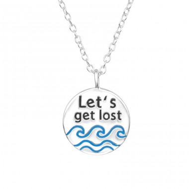 Wave "Let's get lost" - 925 Sterling Silver Necklace Without Stones A4S45103