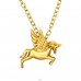 Golden flying Unicorn - 925 Sterling Silver Necklace Without Stones A4S45108