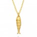 Golden Fish Necklace - 925 Sterling Silver Necklace Without Stones A4S46226