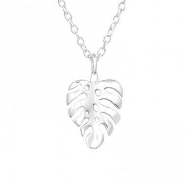 Monster Leaf Necklace - 925 Sterling Silver Necklace Without Stones A4S46708
