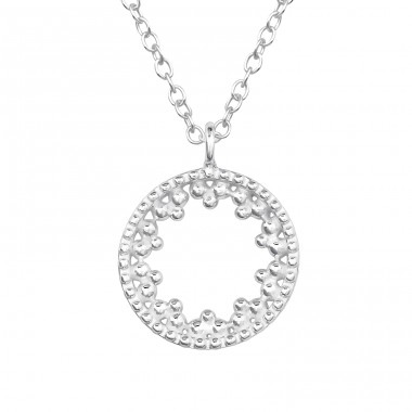 Circle Necklace - 925 Sterling Silver Necklace Without Stones A4S46710