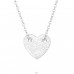 Sanded Heart - 925 Sterling Silver Necklace Without Stones A4S46720