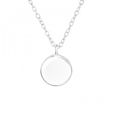 Disc without pattern - 925 Sterling Silver Necklace Without Stones A4S46727