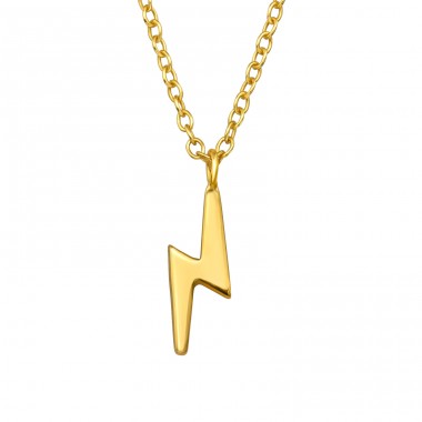 Golden Lightning - 925 Sterling Silver Necklace Without Stones A4S47096