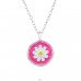 Flower ina  pink circle - 925 Sterling Silver Necklace Without Stones A4S47639
