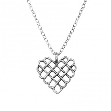 Heart - 925 Sterling Silver Necklace Without Stones A4S49813