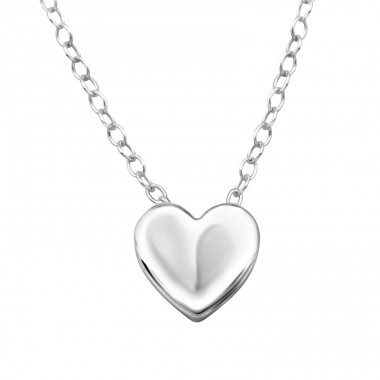 6mm Heart - 925 Sterling Silver Necklace Without Stones A4S49816