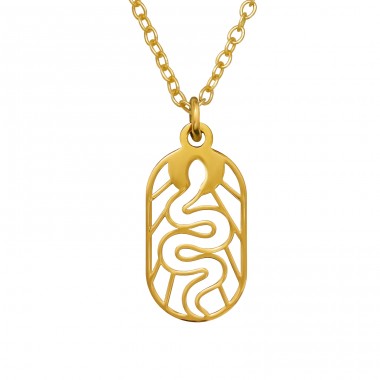 Contur Șarpe Placat Cu Aur - Argint 925 Coliere argint fără pietre A4S50293