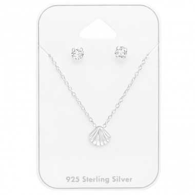 Shell set - 925 Sterling Silver Sets Necklace With Earrings A4S45137