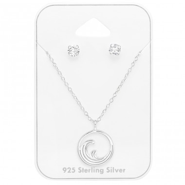 Wave set - 925 Sterling Silver Sets Necklace With Earrings A4S45142