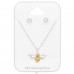 Bee jewellery set on card - 925 Sterling Silver Sets Necklace With Earrings A4S45145
