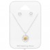 Flower jewellery set on card - 925 Sterling Silver Sets Necklace With Earrings A4S45147
