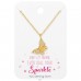 Golden Butterfly with zirconia on card - 925 Sterling Silver Sets Necklace With Earrings A4S45507