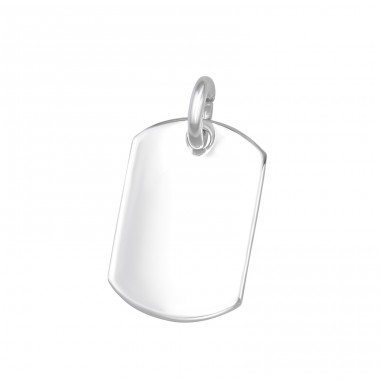 Quadratisch Unbeschichtet Gravierbare  - 925Er Silber Gravierbare Anhänger A4S46771