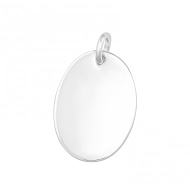 Oval Unplated engravable - 925 Sterling Silver Engravable Pendants A4S46772