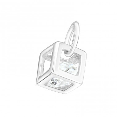Square - 925 Sterling Silver Pendants with Zirconia stones A4S20511