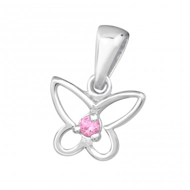 Butterfly - 925 Sterling Silver Pendants with Zirconia stones A4S20681
